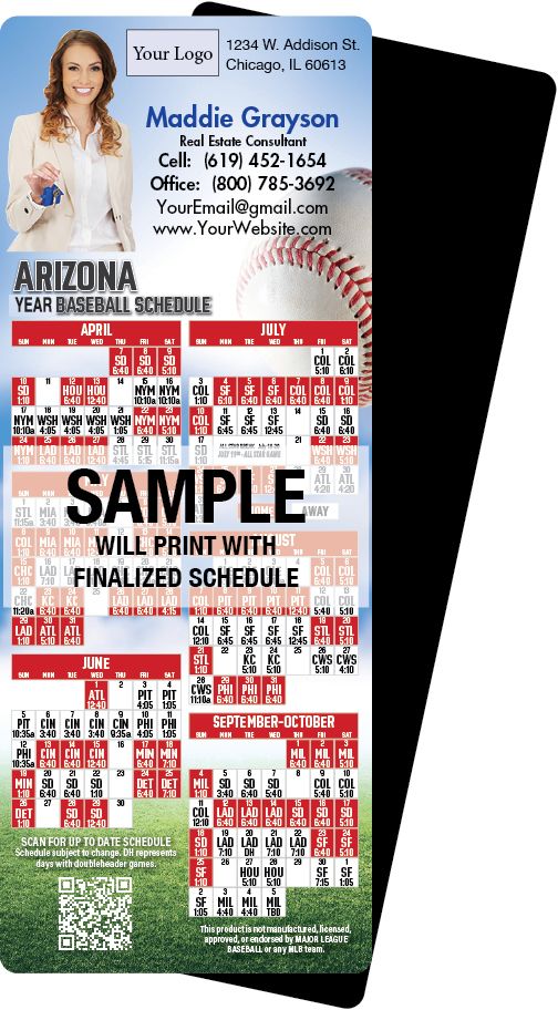 Real Estate Baseball Schedules, Magnetic Sports Calendars for Realtors